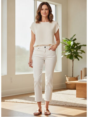 1822 Denim White Cropped Jeans Size 16